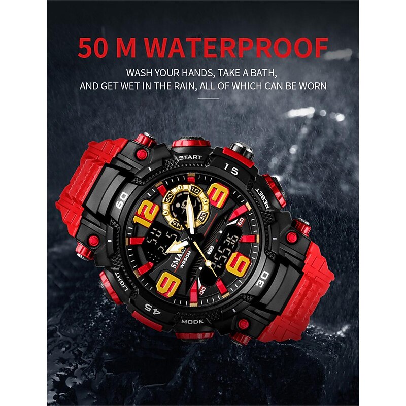 SMAEL  Military Wrist Watches For Men SMAEL Brand 1921 Dual Time Zone Waterproof 50M Stopwatch Sport Watches4