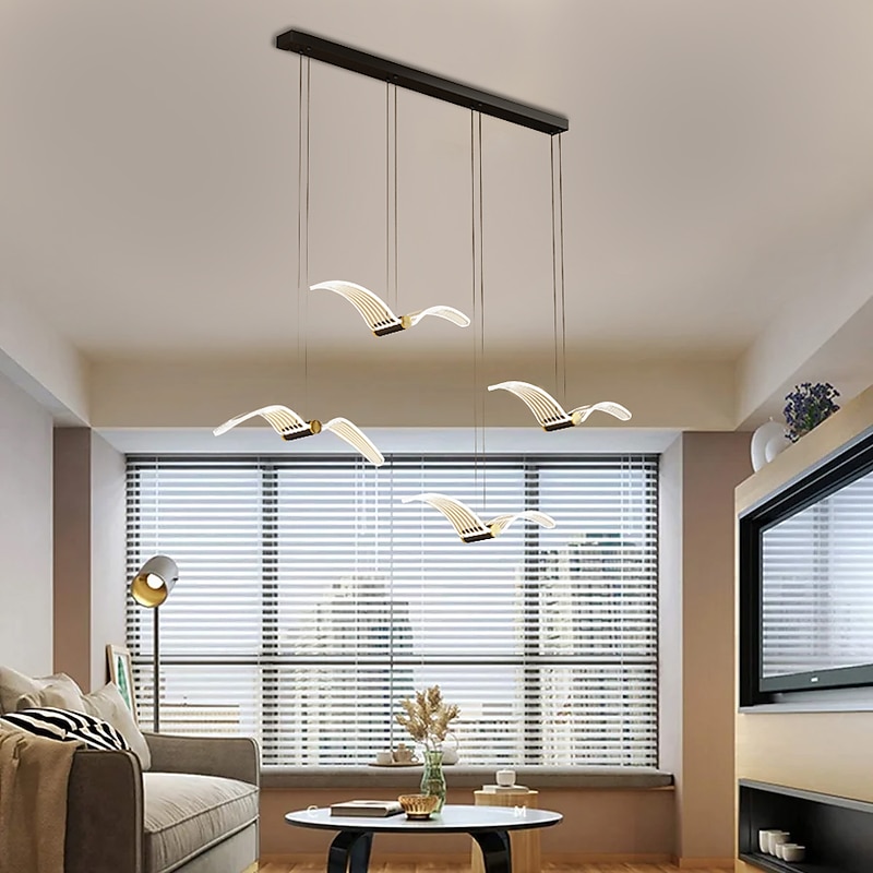 LED Pendant Lights Kitchen Dimmable Acrylic Lighting 40cm 1/3/4-Light Modern Farmhouse Foyer Entryway Light Fixtures Ceiling Hanging Globe Over Table 110-240V4