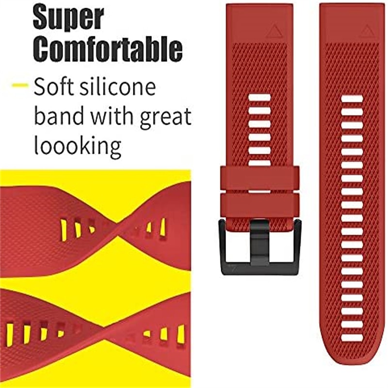 [4 Pack] Silicone Watch Bands for Garmin Fenix 6 – Quick Release Replacement Sport Strap with Secure Clasp, Soft & Durable Wristband3