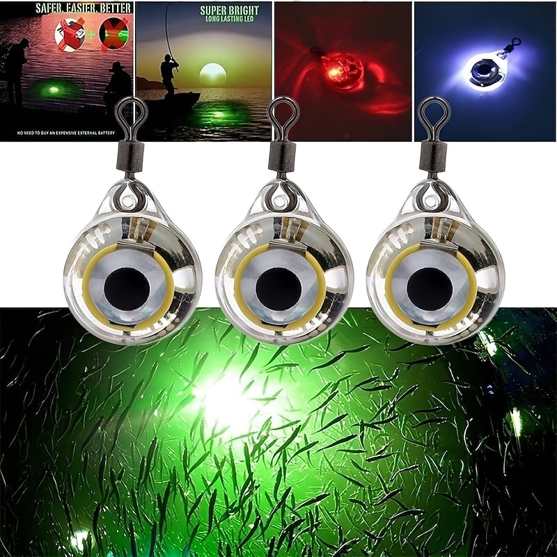 LED Fishing Light Luminous Mini Fish Eye Bait Lure LED Underwater Fishing Bait Light Flashing Lamp Fish Attractors