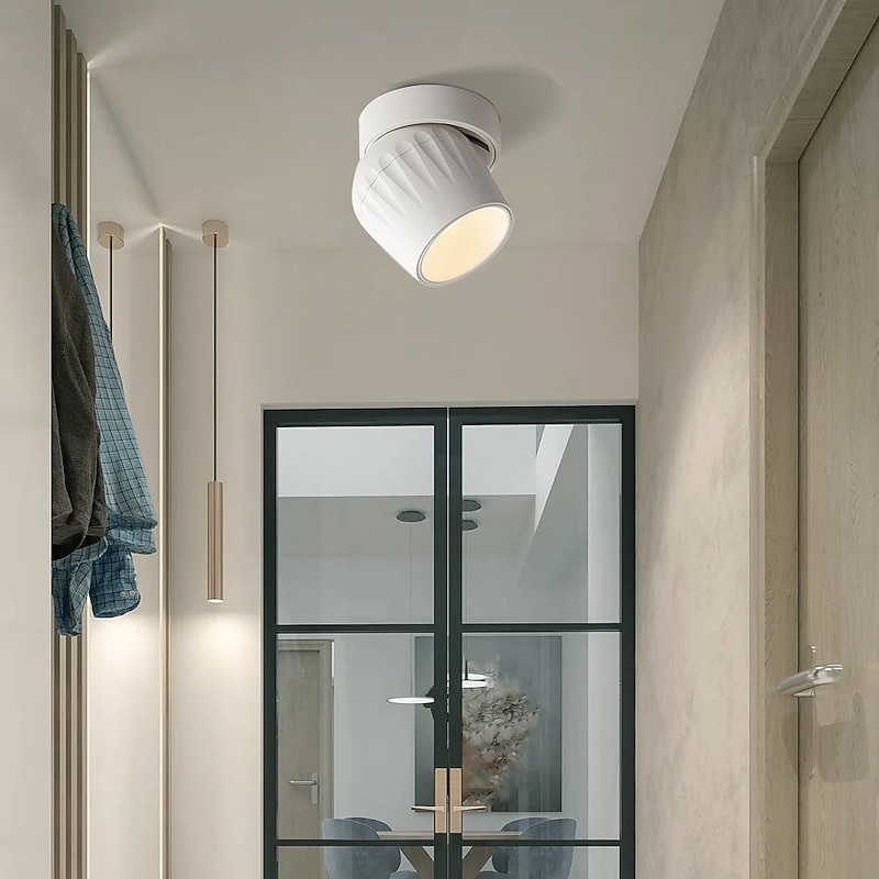 LED Surface Mounted Ceiling Downlight Adjustable 360 Degrees Nordic Spot Light for Indoor FoyerLiving Room Warm White/White AC85-265V3