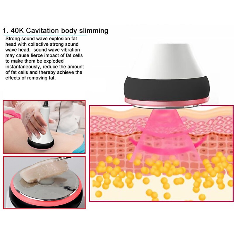 3IN1 40K Cavitation Machine Cellulite Massager Ultrasonic Weight Loss Slimming Machine Multipolar Facial and Body Radiofrequency4