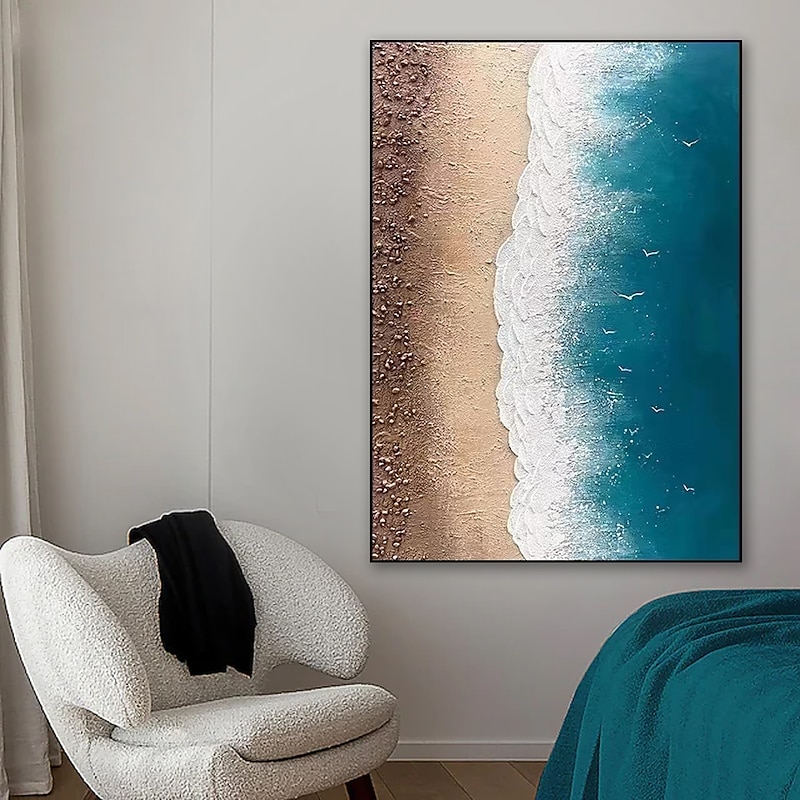 Handmade Hand Painted Oil Painting Wall Art Seaside Beachside Landscape Home Decoration Decor Rolled Canvas No Frame Unstretched4
