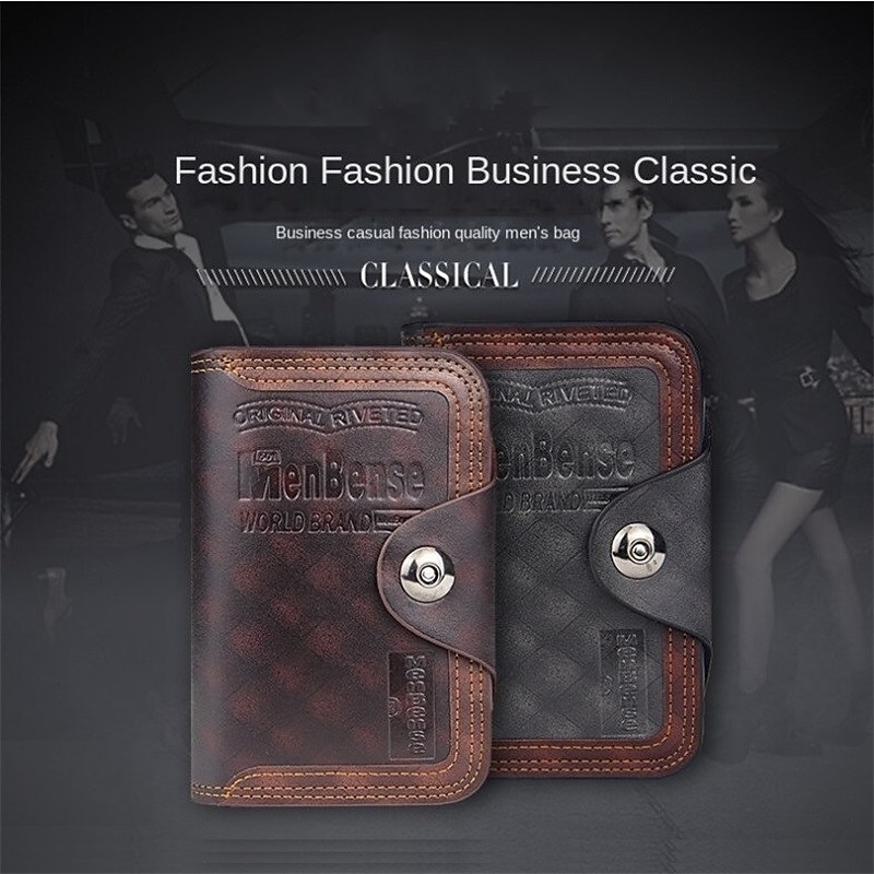 New Men Credit Card Holder Wallet Leather Short Male Purse With Coin Pocket Card Holder Trifold Wallet Men's Clutch Money Bag Coin Purses3