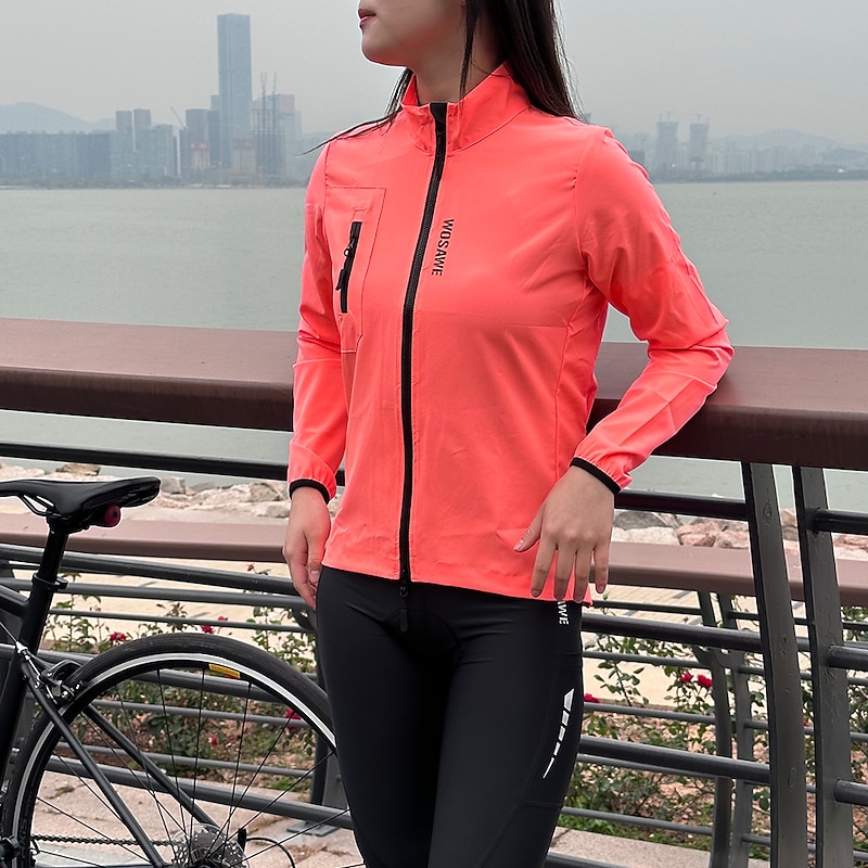 WOSAWE Cycling windbreaker Women's waterproof windproof bicycle reflective long-sleeved cycling suit