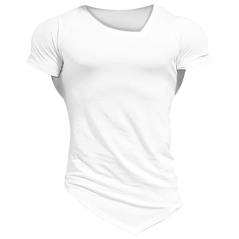 Men's T Shirt Tee Top Short Sleeves V Neck Summer Plain Fashion Designer Basic Vacation Street Going out Black White Top Tee for Men2