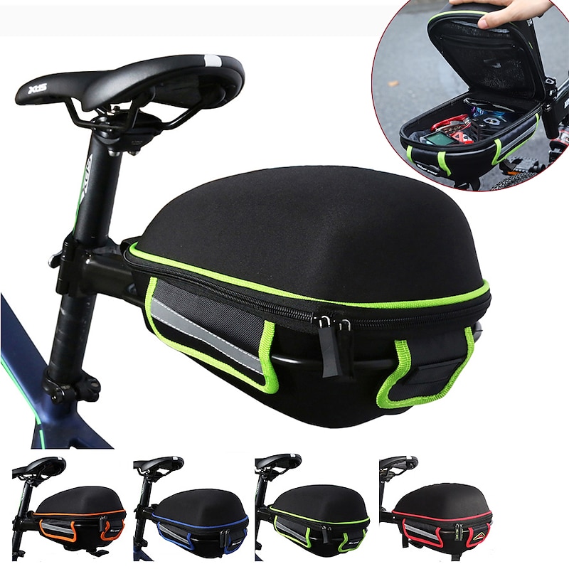 WEST BIKING® 8 L Bike Saddle Bag Bike Rack Bag with Metal Frame and Rain Cover Waterproof Lightweight Reflective Strips Bike Bag Cloth Lycra EVA Bicycle Bag Cycle Bag Bike Bicycle Cycling