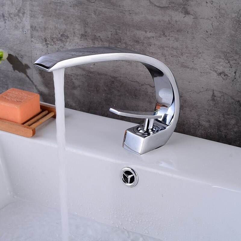 Bathroom Sink Mixer Faucet, Monobloc Washroom Brass Basin Taps Single Handle One Hole Deck Mounted, with Hot and Cold Hose, Chrome Oil-rubbed Bronze Brushed Golden Black Taps