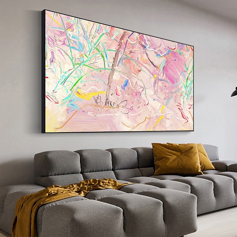 Handmade Oil Painting Canvas Wall Art Decoration Modern Pink Abstract Texture for Home Decor Rolled Frameless Unstretched Painting3