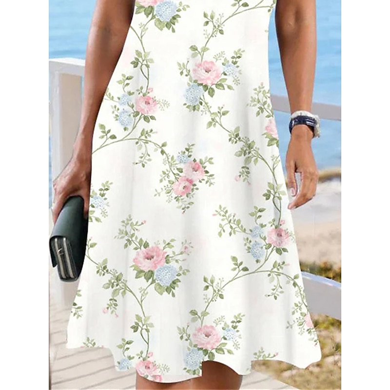 Women's Floral Lace Print Scalloped Neck Lace Sleeve Midi Dress Daily Vacation Short Sleeve Summer Spring3