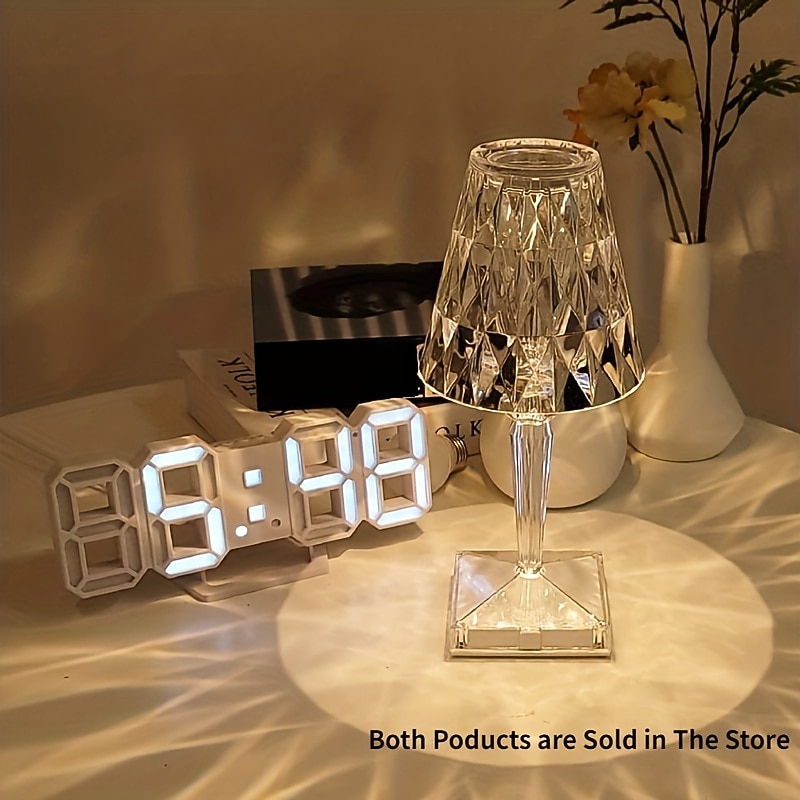 3D LED Digital Clock Alarm Nordic Wall Clocks Wall Deco Glowing Night Mode Adjustable Electronic Table Clock Wall Clock Decoration Living Room LED Clock2
