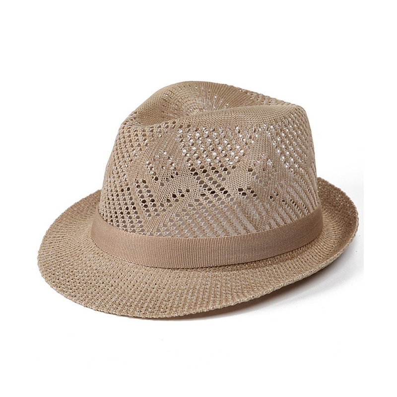 Men's Sun Hat Soaker Hat Safari Hat Gambler Hat Beach Hat White khaki Polyester Travel Beach Vacation Beach Plain Sunscreen