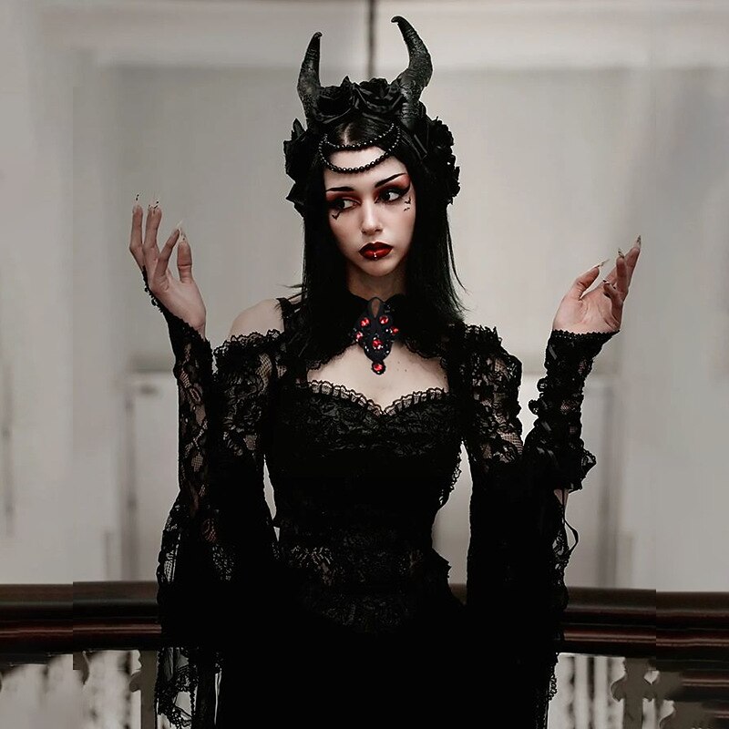 Gothic Lolita Y2K Year 2000 Masquerade Shawls Witch Goth Girl Fancy Dress Women's Fantasy Steampunk Walpurgis Night Masquerade Party / Evening Adults' Shawl2