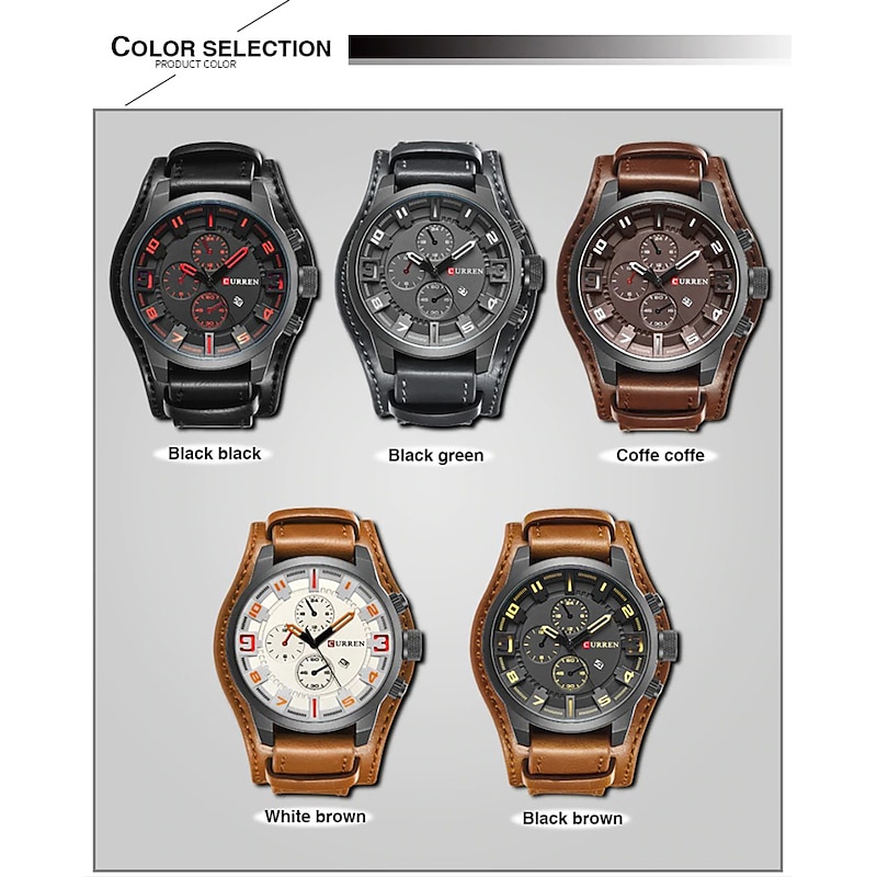 CURREN Men's Watches Top Brand Luxury Fashion&Casual Business Quartz Watch Date Waterproof Leather Strap Wristwatch Relogio Masculino 11