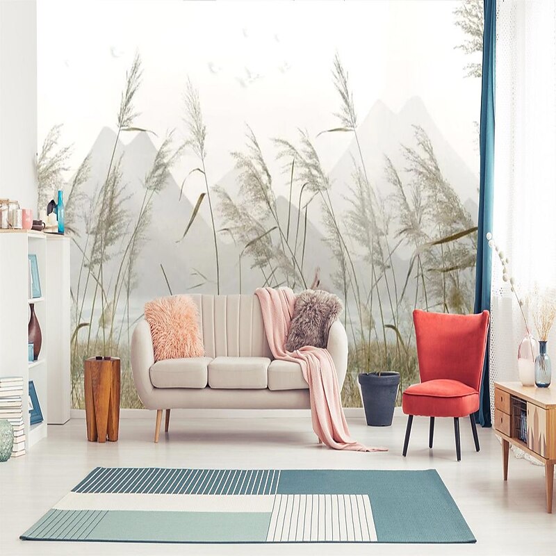 Cool Wallpapers Nature Wallpaper Wall Mural 3D Home Decoration Reeds Wall Covering Canvas Material Self adhesive Wallpaper Mural Wall Cloth Room Wallcovering4
