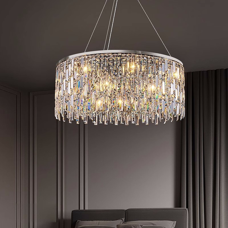 Light luxury living room chandelier new modern simple round light luxury crystal lamp designer home atmosphere restaurant chandelier4
