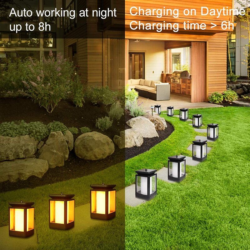 Waterproof Solar Garden Light Flame Torch Flickering Lamp Outdoor Lantern Landscape Yard Path Decorate Atmosphere Lighting2