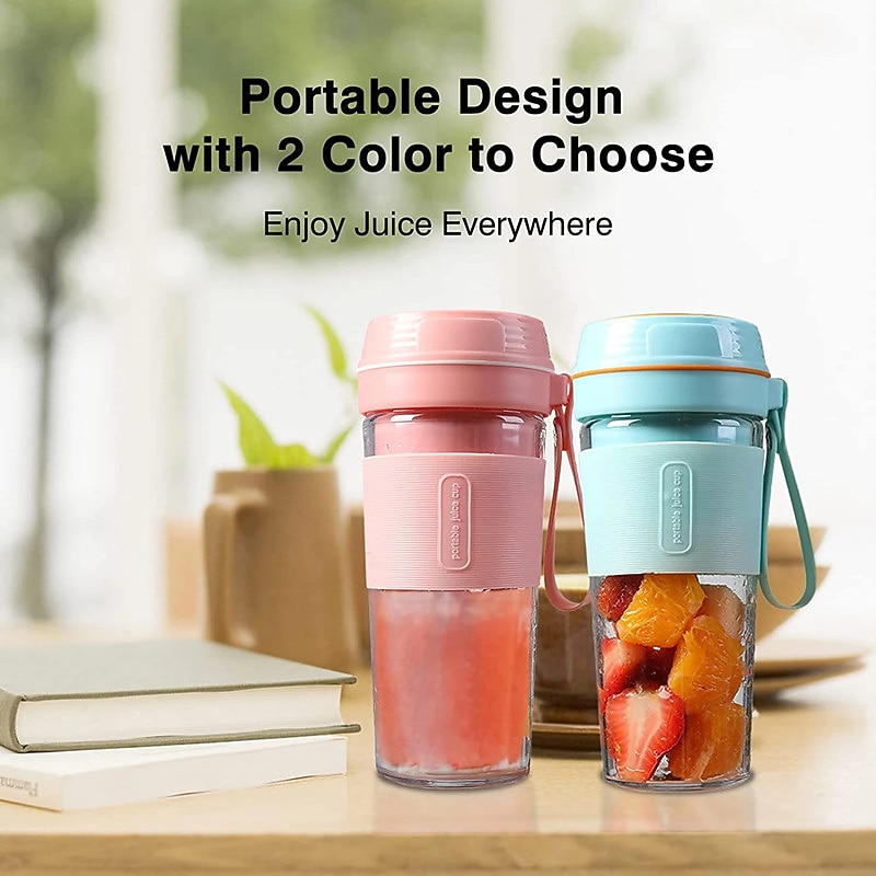 Portable Electric Juicer Smoothie Blender 4 Knife Mini Blenders USB Wireless Rechargeable Mixer Juicers Cup for Sports Travel