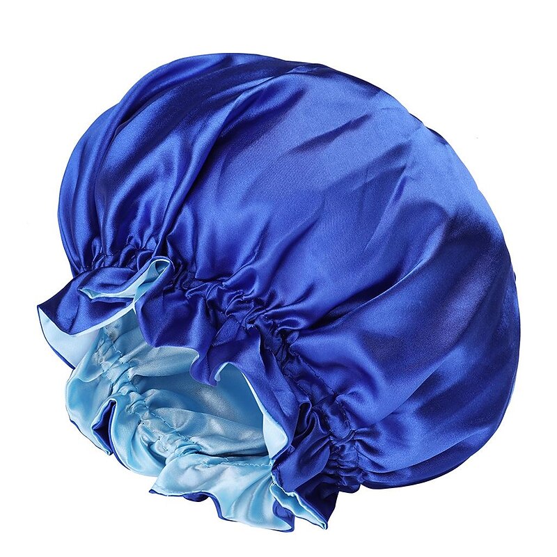 Bath Hat Silk Bonnet for Women Satin Bonnet for Curly Hair Sleep Cap Double Layer Large Silk Hair Bonnet for Black Women Natural Hair3