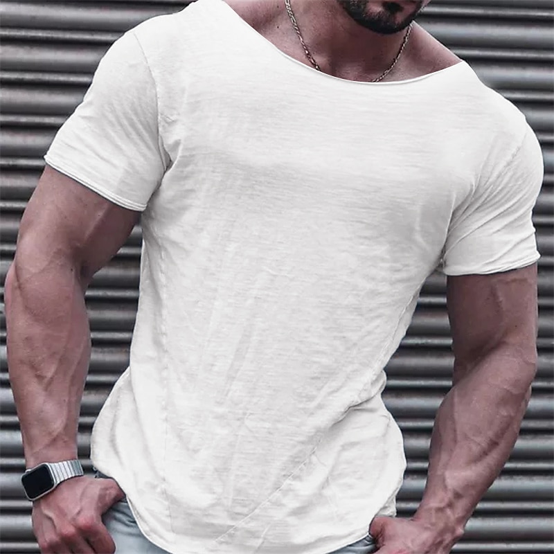 Men's T Shirt Casual Style Short Sleeve Crew Neck Summer Plain Fashion Designer Casual Classic Street Sports Holiday Black White Pink Top Tee for Men