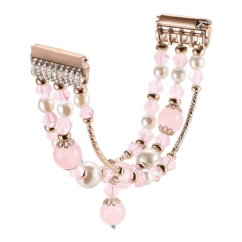 Smart Watch Band Compatible with Fitbit Versa 2 / Versa Lite / Versa SE / Versa Alloy Beaded Smartwatch Strap Bling Diamond Beaded Women Men Jewelry Bracelet Replacement  Wristband3