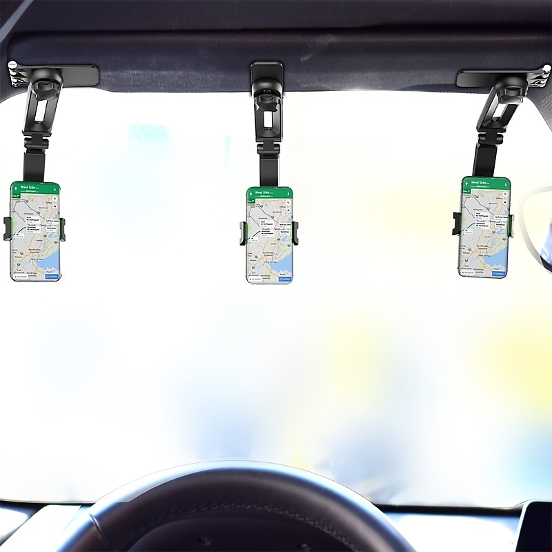 Sun Visor Cell Phone Holder 360° Rotatable Multifunctional Sunvisor Hanging Clip Bracket Cell Phone Mount For  7 Inch Telephone3