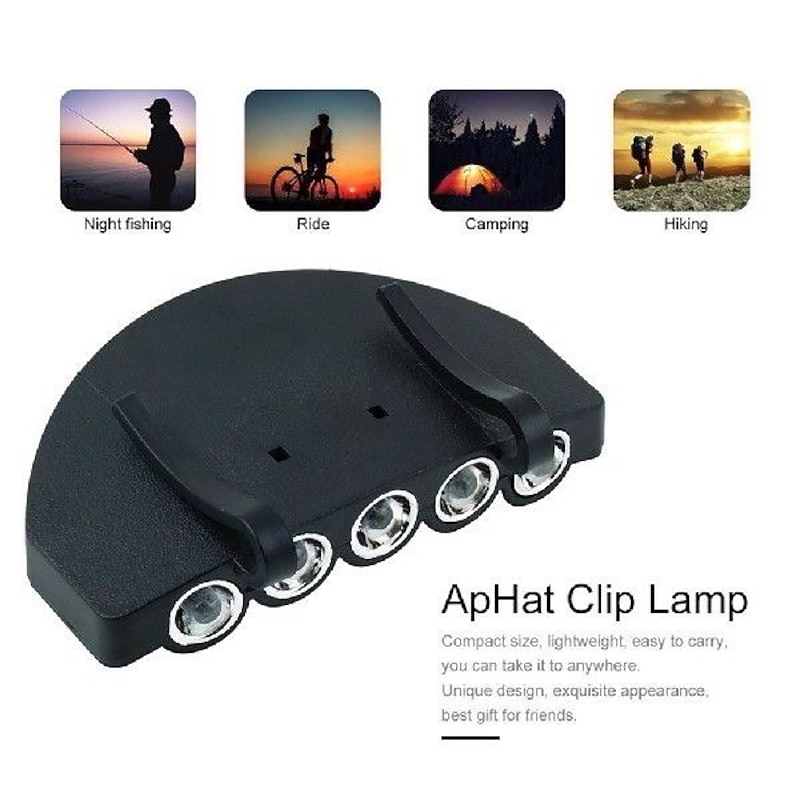 5LED Headlight HeadLamp Flashlight Cap Hat Torch Light Lamp Outdoor Fishing Camping Hunting Clip-On Super Bright4