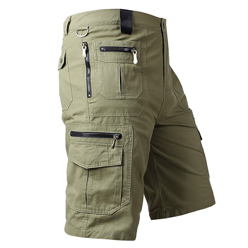 Men's Cargo Shorts Capri Pants Tactical Work Shorts Hiking Shorts Zipper Pocket Multi Pocket Straight Leg Plain Wearable Breathable Knee Length Sports Outdoor Streetwear Stylish Black Light Brown3