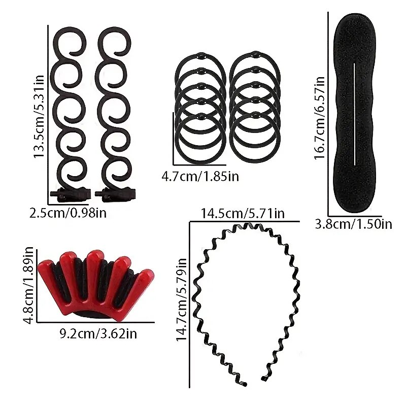 53pcs Hair Styling Set Hair Design Styling Tools Accessories DIY Hair Accessories Hair Modelling Tool Kit Hairdresser Kit Set Magic Hair Bun Maker Shaper3