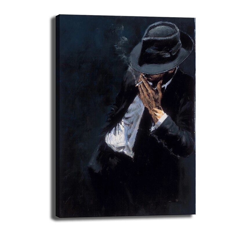 Skills Artist Hand Painted Abstract Painting Handsome Smoking Man Oil Painting Pictures On Canvas Home Decor No Framed Picture4
