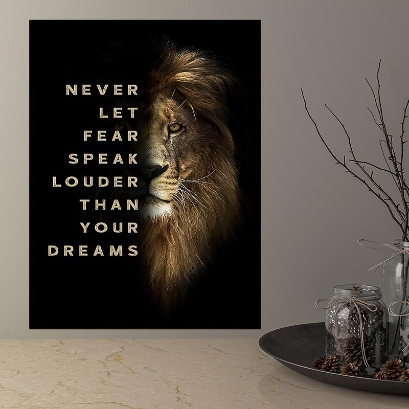1pc Lion Motivational Wall Art Print Inspirational Quote Poster Modern Home Decor Canvas Painting Office Wall Decor No Frame3