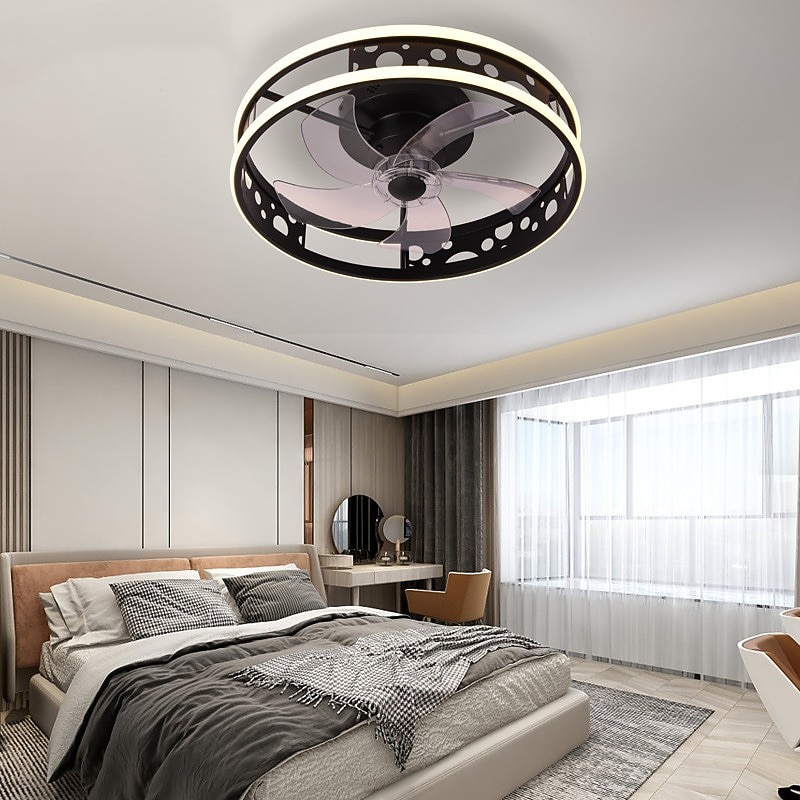Ceiling Fans with Lights Dimmable with Remote Control Flush Mount Indoor Ceiling Fan,15.6