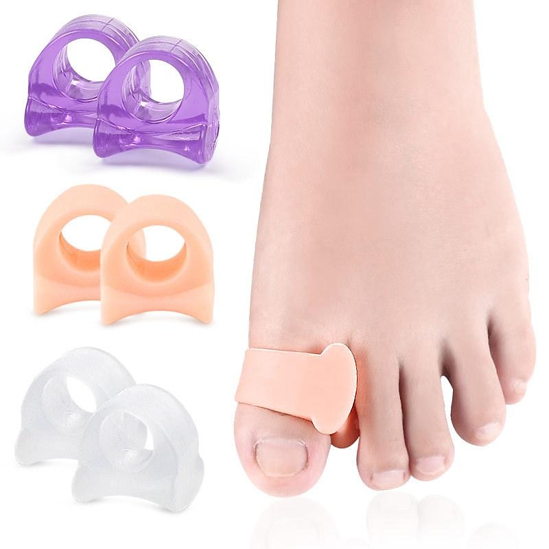 Toe Separators Hammer Toe Straightener - 2-Pack Big Toe Spacers Clear - Gel Spreader - Correct Crooked Toes - Bunion Corrector and Bunion Relief - Pads for Overlapping Hallux Valgus Yoga - Clear3