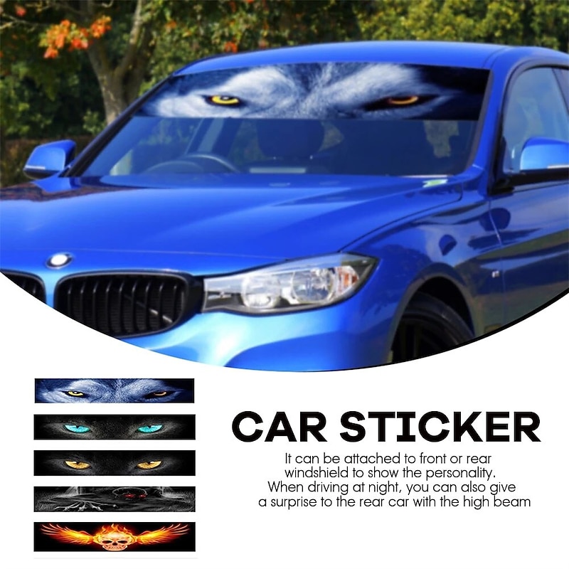 StarFire 3D Transparent Car Front Windshield Stickers Front And Rear Gear Decorative Sunshade Decals Modified Front Gear Car Stickers2