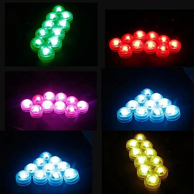 10pcs Submersible LED Lights Underwater Multicolor Lights Waterproof Remote Controlled RGB Swimming Pool Suitable for Tub Pond Vases Aquariums3