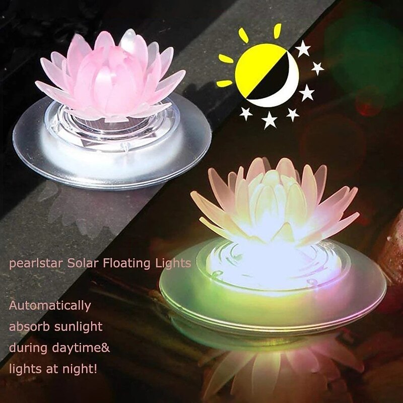 Solar LED Float Lotus Frog Lamp RGB Color Change Outdoor Garden Pool Light Decor Underwater Light Swimming Pool Solar Landscape Light3