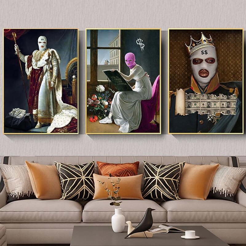 Vintage Canvas Painting Posters Masked Artist Criss Bellini Print Art Works For Home Wall Living Room Decoration Picture Cuadros3