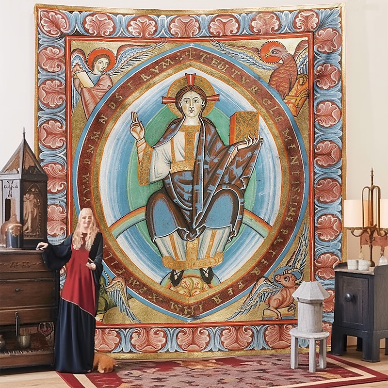 Medieval Painting Tapestry Middle Age Tapestry Wall Art Decor Photograph Backdrop Blanket Curtain Home Bedroom Living Room Decoration