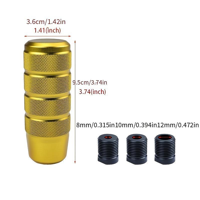 Universal 9.5cm Non-Slip Aluminum Knurled Shift Knob - M8 M10 M12 GM Manual Transmission - Matte JDM Shift Lever Knob4