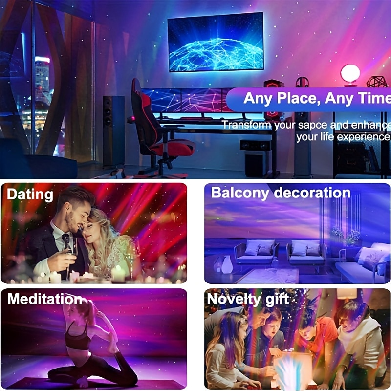 LED Starry Sky Projection Light Mini Remote Control Projector USB Plug-in Colorful Atmosphere Small Night Light2