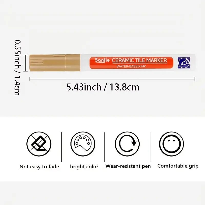 Effortlessly Repair and Refresh Your Tiles with this White Waterproof Grout Pen!2