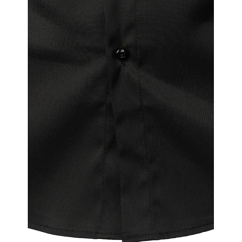 Men's Shirt Dress Shirt Button Down Shirt Plain Wedding Office & Career Black Long Sleeve Turndown Spring &  Fall Clothing Apparel Basic4