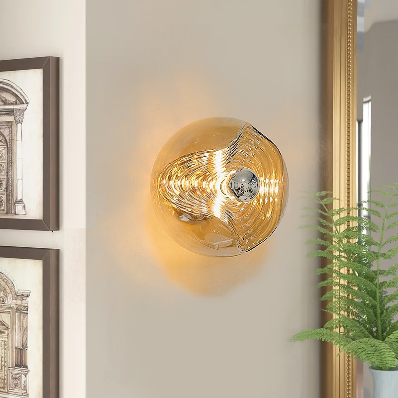 Lightinthebox LED Wall Sconce Round Design Reading Lamp Glass Bedsides Wall Lights 5w Warm White For Hallway Bedroom Stairs Hotels