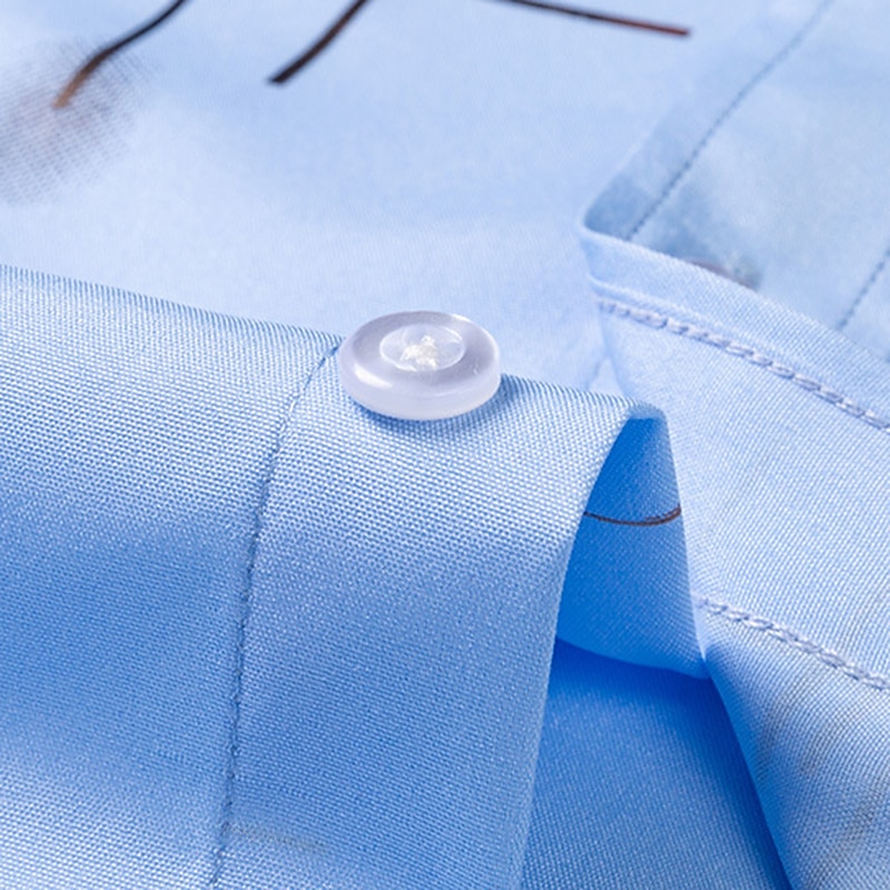 Men's Dress Shirt Button Down Shirt Non Iron Shirt Plaid / Striped / Chevron / Round Wedding Office & Career Light Blue Black White Red Long Sleeve Turndown All Seasons Clothing Apparel Print4