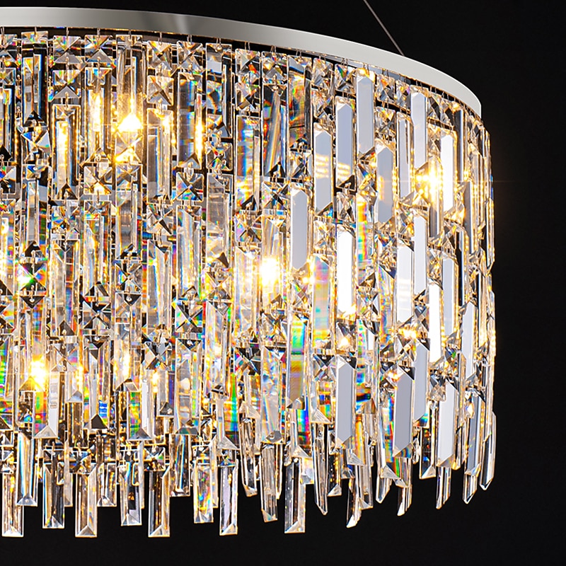 Light luxury living room chandelier new modern simple round light luxury crystal lamp designer home atmosphere restaurant chandelier2