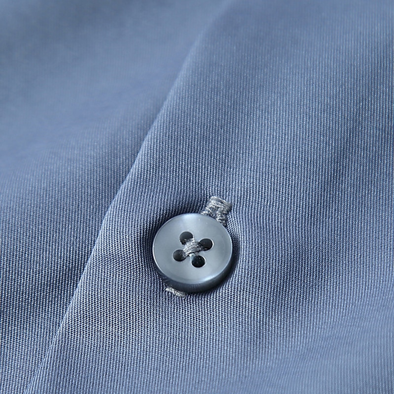 Men's Dress Shirt Non Iron Shirt Solid / Plain Color Wedding Office & Career Light Blue Black White Dark Navy Long Sleeve Turndown Spring & Summer Clothing Apparel3