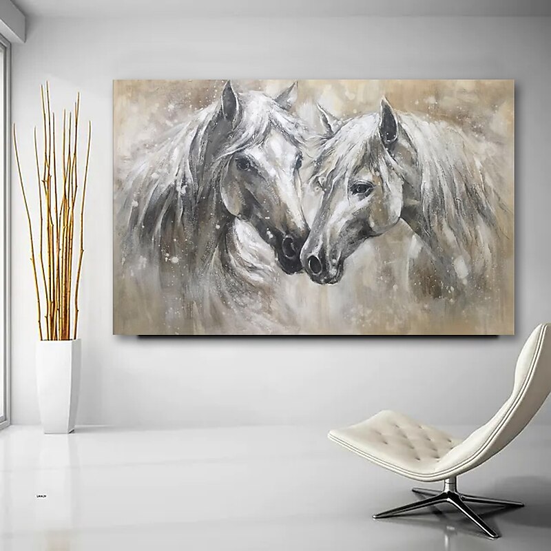 Oil Painting Hand Painted Animals Animals Modern Rolled Canvas Rolled Without Frame