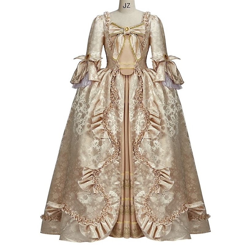 Vintage Rococo Victorian Renaissance Princess Colonial Period Prom Dress Women's Costume Vintage Cosplay Performance Party Halloween 3/4-Length Sleeve Maxi Princess Plus Size Dress Halloween