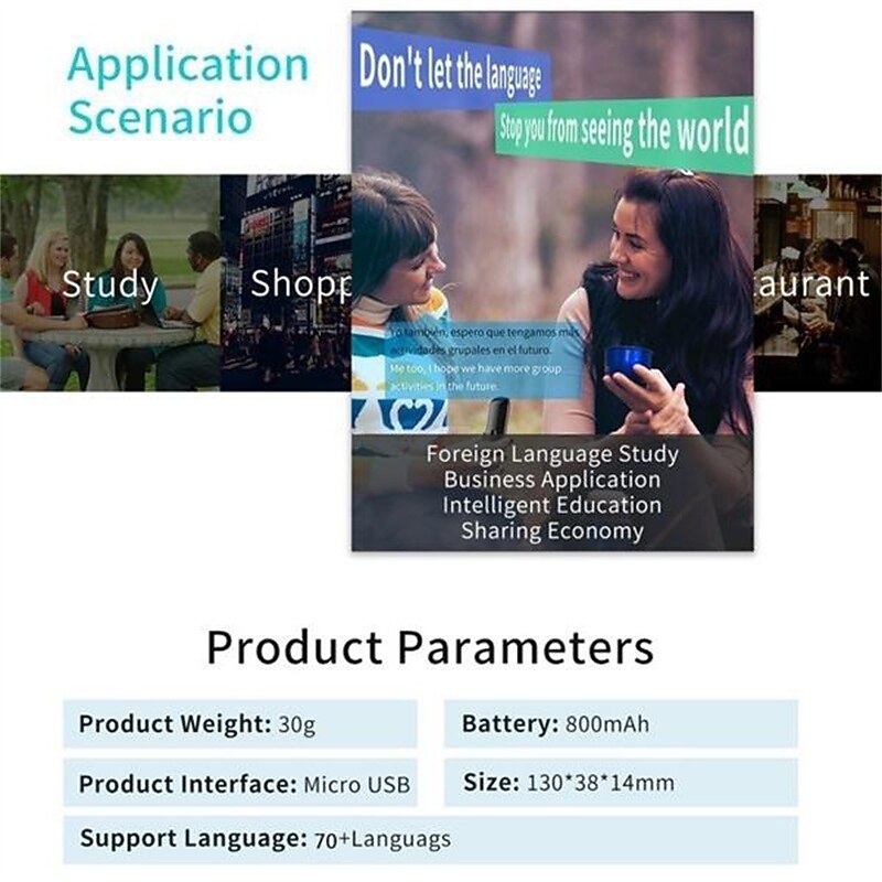 Newest Smart Voice Translator Device Electronic Portable 3 In 1 Voice / Text / Photographic Bluetooth Language Translator3