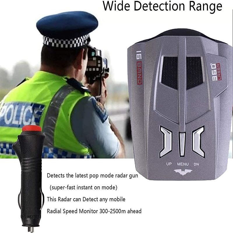 V9 12V Car Radar Detector - Digital Display with Voice Alert, Speed Control, X/K/Ka Band, English & Russian Support, Anti-Slip Design3